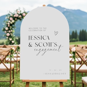 Engagement Sign, Engagement Welcome Sign, Welcome to Our Engagement Sign, Custom Engagement Sign, Engagement Party Decor FramedFablesStore