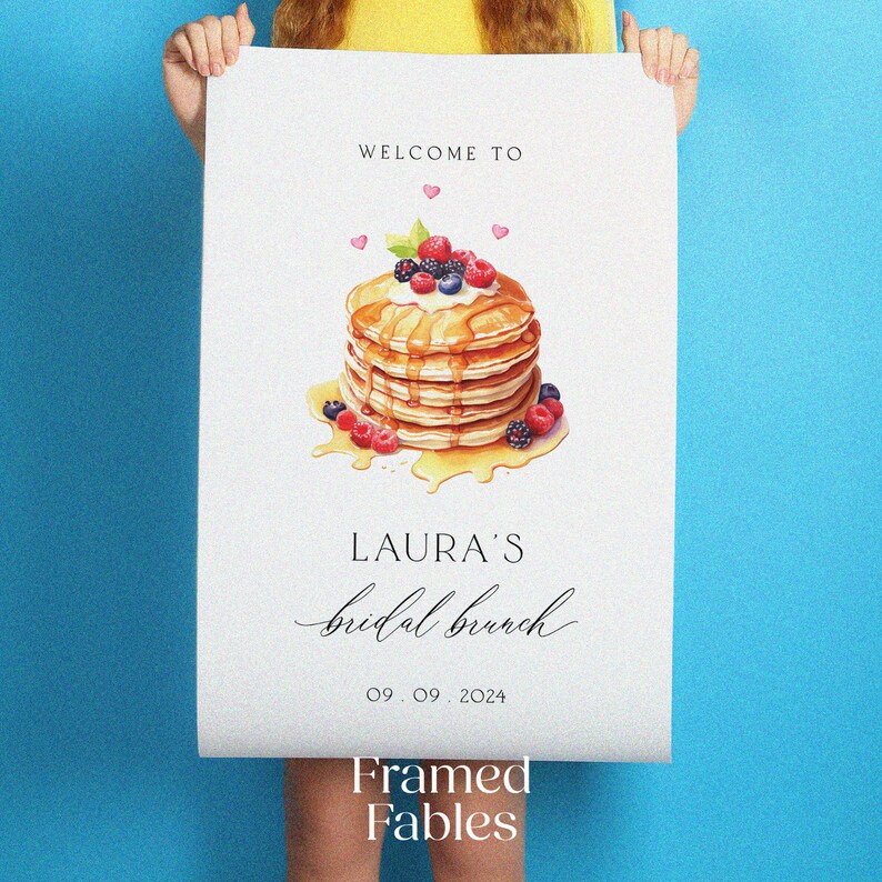 Custom Bridal Brunch Welcome Sign, Pancake Theme Paper