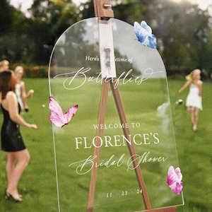 Butterfly Bridal Shower Sign, Here&#39;s To A Lifetime Of Butterflies Bridal Shower Sign, Butterfly Bridal Shower Decorations FramedFablesStore