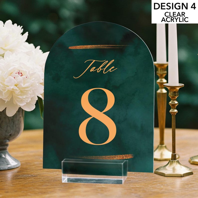 Floral Acrylic Wedding Table Numbers, Custom Table Decor - Etsy