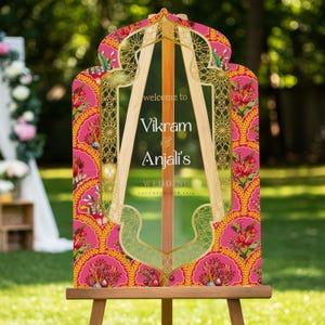 Indian Wedding Sign, Acrylic Custom Indian Wedding Welcome Sign, Indian Wedding Decorations FramedFablesStore