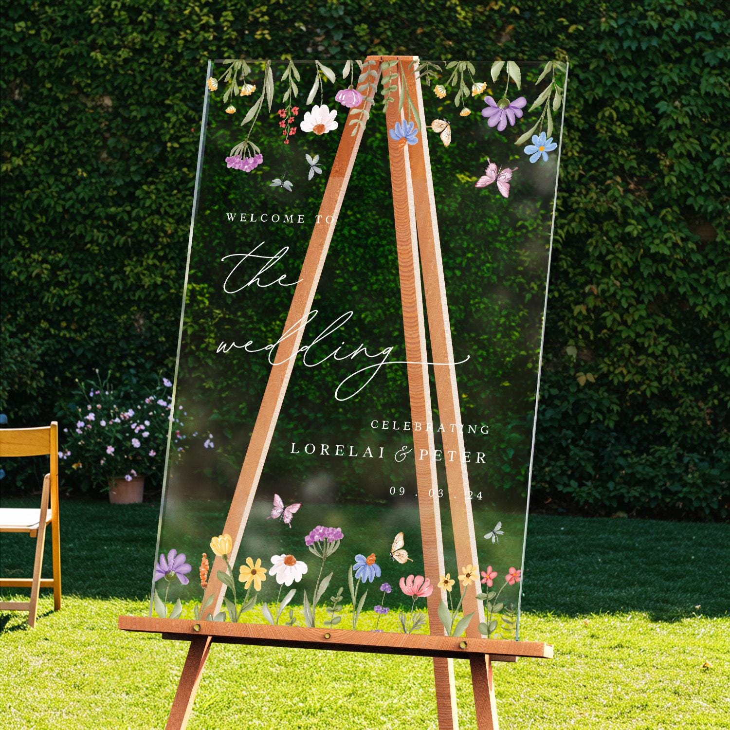 Wildflowers Wedding Sign, Pastel Floral Wedding Welcome Sign, Wildflower Wedding Decorations