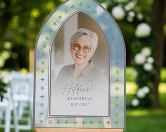 Custom Memorial Sign With Photo, Funeral Welcome Sign