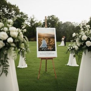 Photo Wedding Welcome Sign, Custom Acrylic Wedding Decor image 8