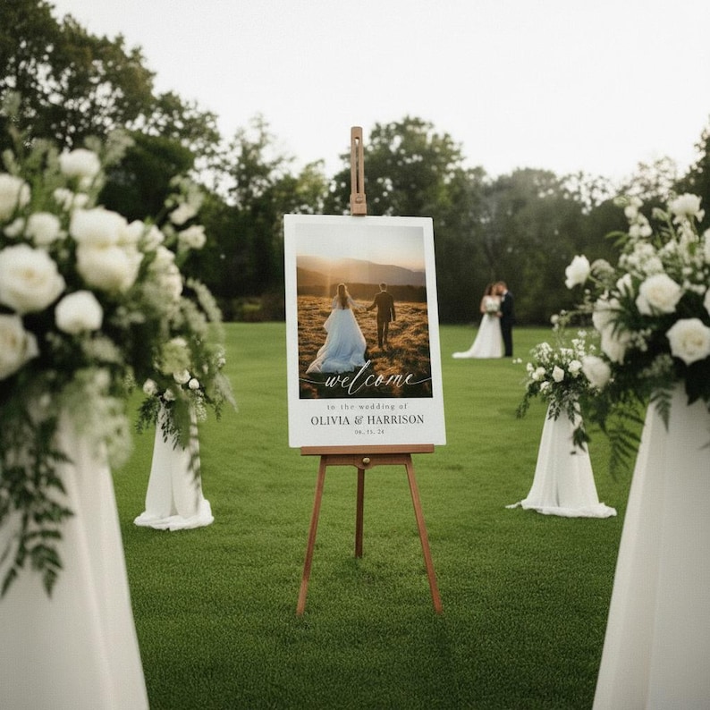 Photo Wedding Welcome Sign, Custom Acrylic Wedding Decor image 8