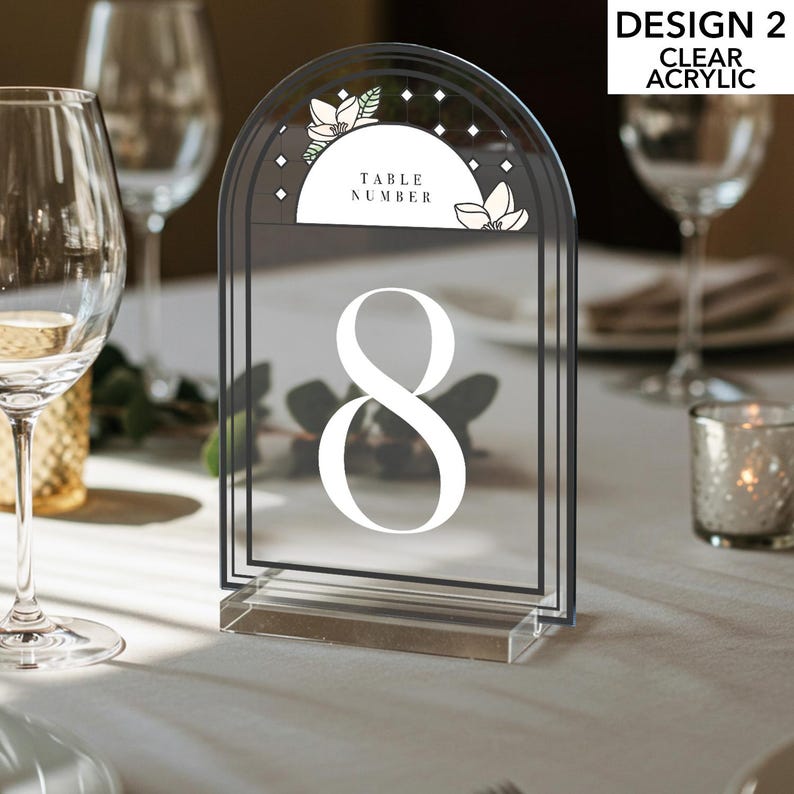 Floral Acrylic Wedding Table Numbers, Custom Table Decor - Etsy