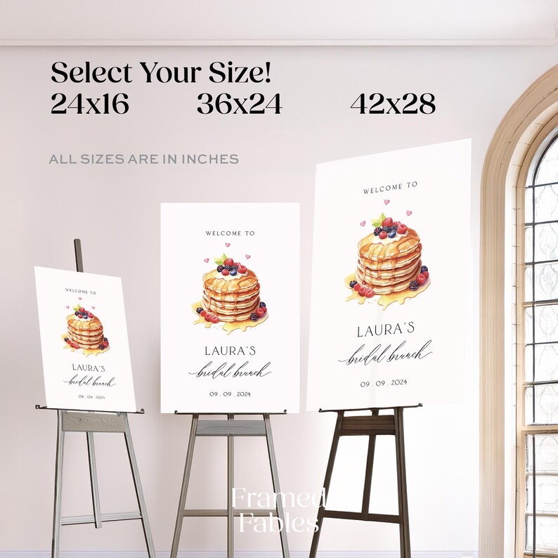 Custom Bridal Brunch Welcome Sign, Pancake Theme bild 4