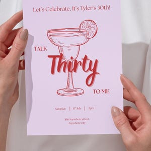 Talk Thirty to Me 30th Birthday Invitation - Editable Digital Download, Printable Adult Party Invite, Cute Dirty Thirty Template