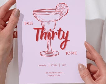 Talk Thirty to Me Invitation - Editable 30th Birthday Party Invite (Digital Download)