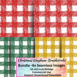 クリスマスギンガムクリスマスシームレスデザイン、即時ダウンロード。布地印刷、壁紙スクラップブック用紙、工芸品商業利用に最適