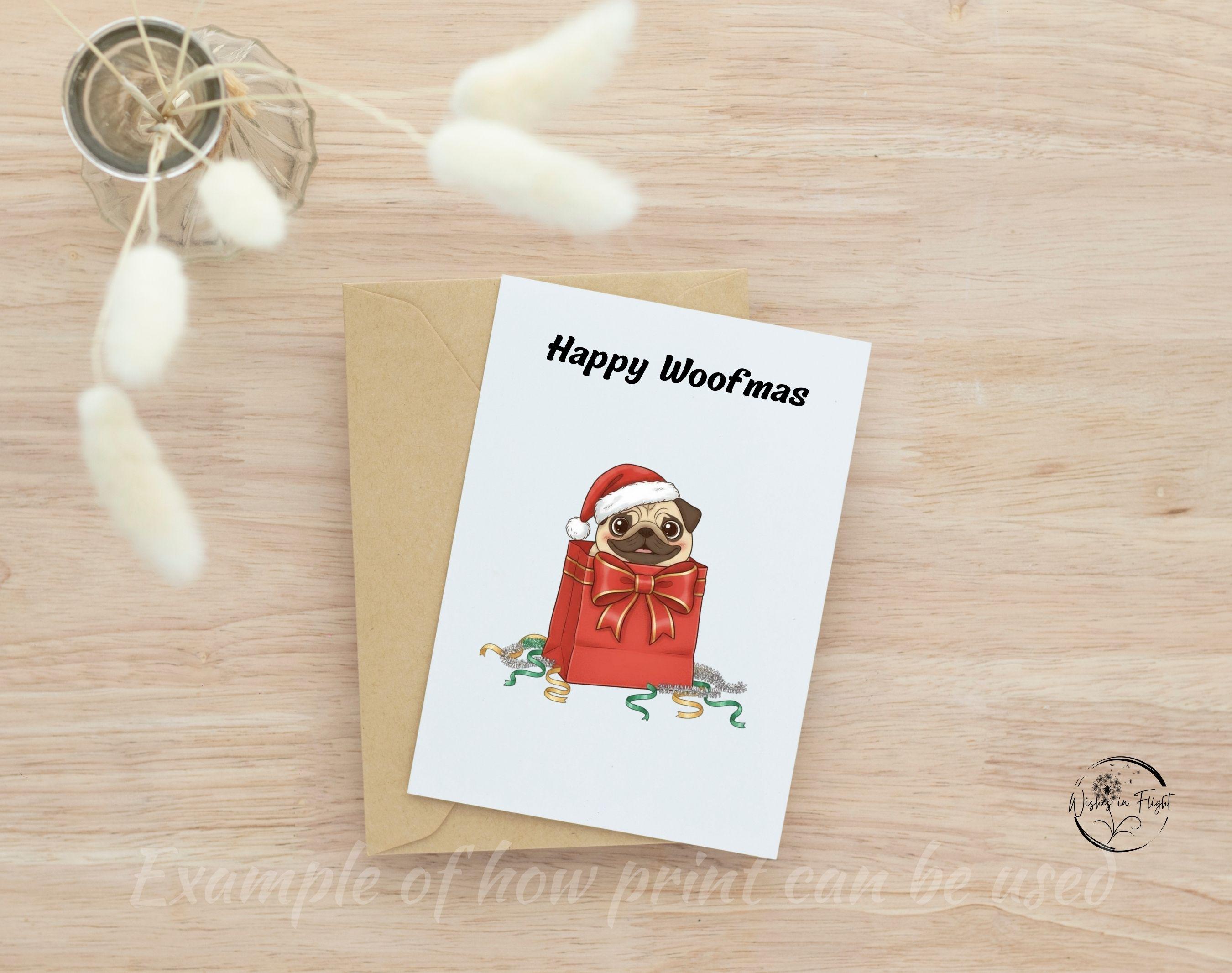 Christmas Pug Clipart Bundle, 35 PNG Images, Holiday Dog Illustrations ...