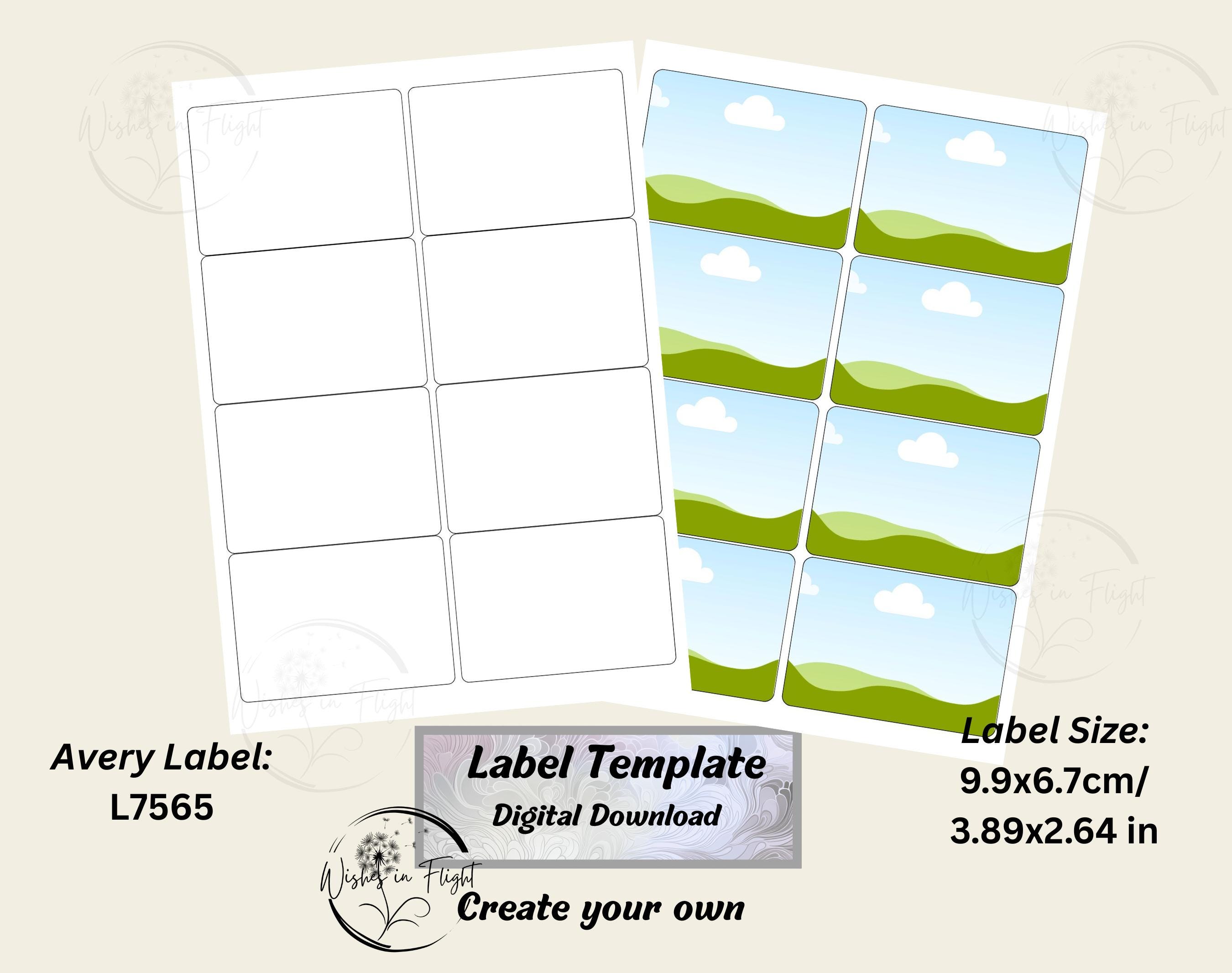 Avery labels template - Etsy México, image size:2700x2132
