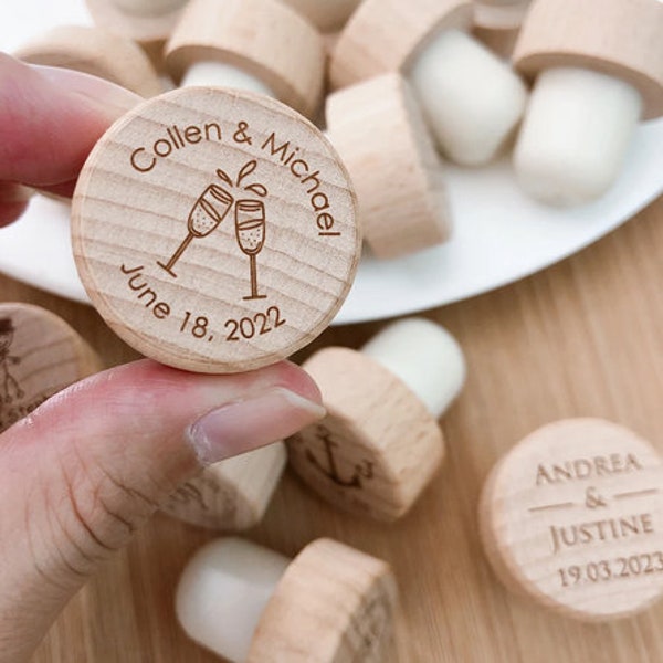 Tapones de vino personalizados de boda, tapones personalizados de vino, regalo personalizado de boda, regalo para invitados, favores de invitados, despedida de soltera