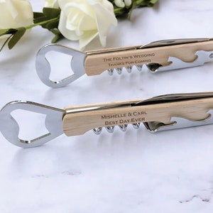 40 Wedding Custom Beer Openers,Wine Custom Openers,Wedding Custom Gift,Wedding Favor For Guests,Personalized Corkscrew,Bachelorette