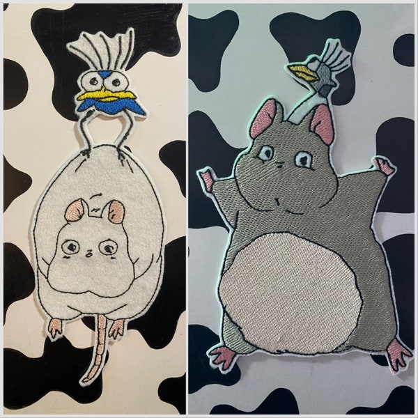 Patches, „Spirited Away“, Chihiros Reise ins Zauberland. Ratte Bôh und Vogel.