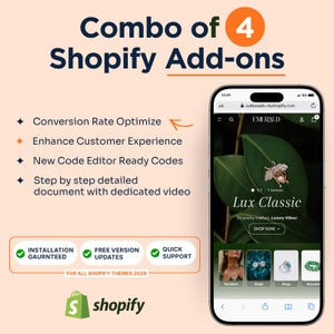 Shopify Kombination aus 4 Blöcken + Abschnitten | Liquid Code | stehlen