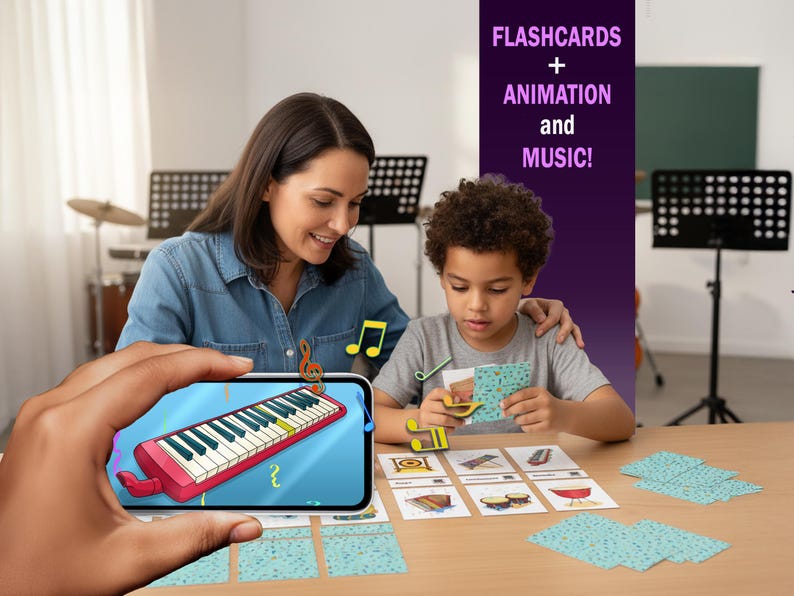 Musical Instruments Flash Cards With Animation | Digital Download ...