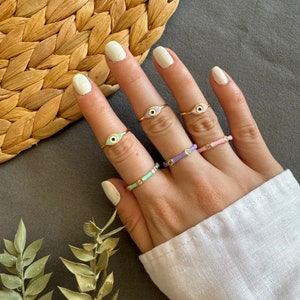 Minimal Eye Ring, Ring Set, Gift for Her