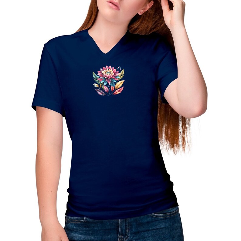 T-shirt bio femme col v