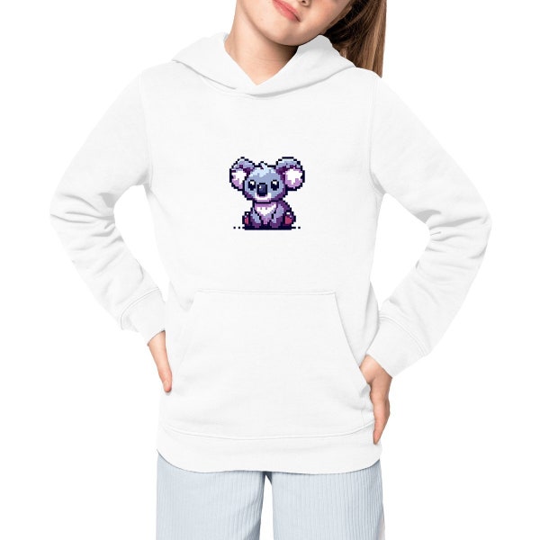 Koala-Hoodie für Kinder, nachhaltiges Unisex-Sweatshirt, umweltbewusste, ethische Kleidung, bedruckter Koala