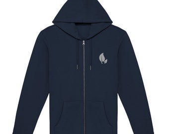 Unisex eco-friendly zipped hoodie | Ethical, organic and recycled clothing | Print on demand in France | Gift for men and women