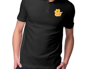 Polo fleuri | Polo fleuri | T-shirt en coton | Coton 100% | Chemise durable | XS, S, M, L, XL, XXL