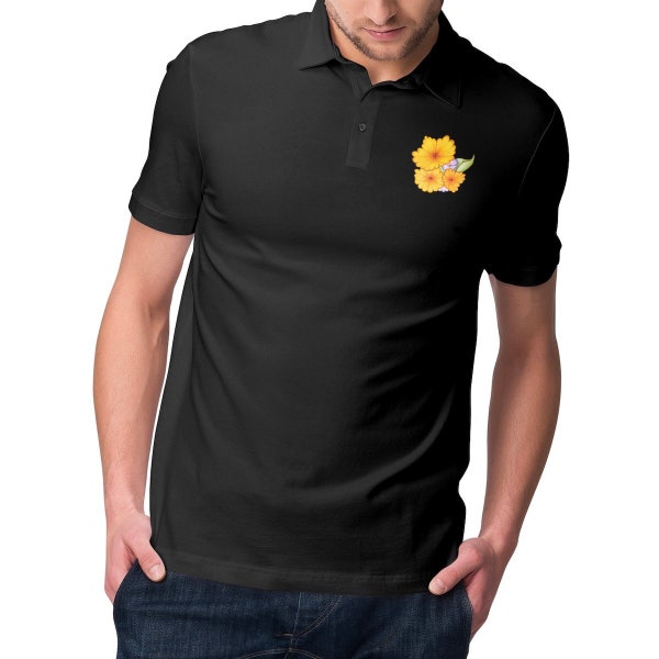 Polo flores | Polo flores | Camiseta de algodón | Algodón 100% | Camisa Sostenible | XS, S, M, L, XL, XXL