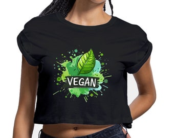 Vegan crop top for women. Vegan logo printed in France. Hyper trendy crop top printed on demand. No overproduction.