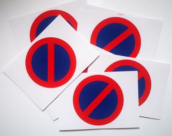 No parking stickers are difficult to remove. To enforce parking. Badly parked cars.