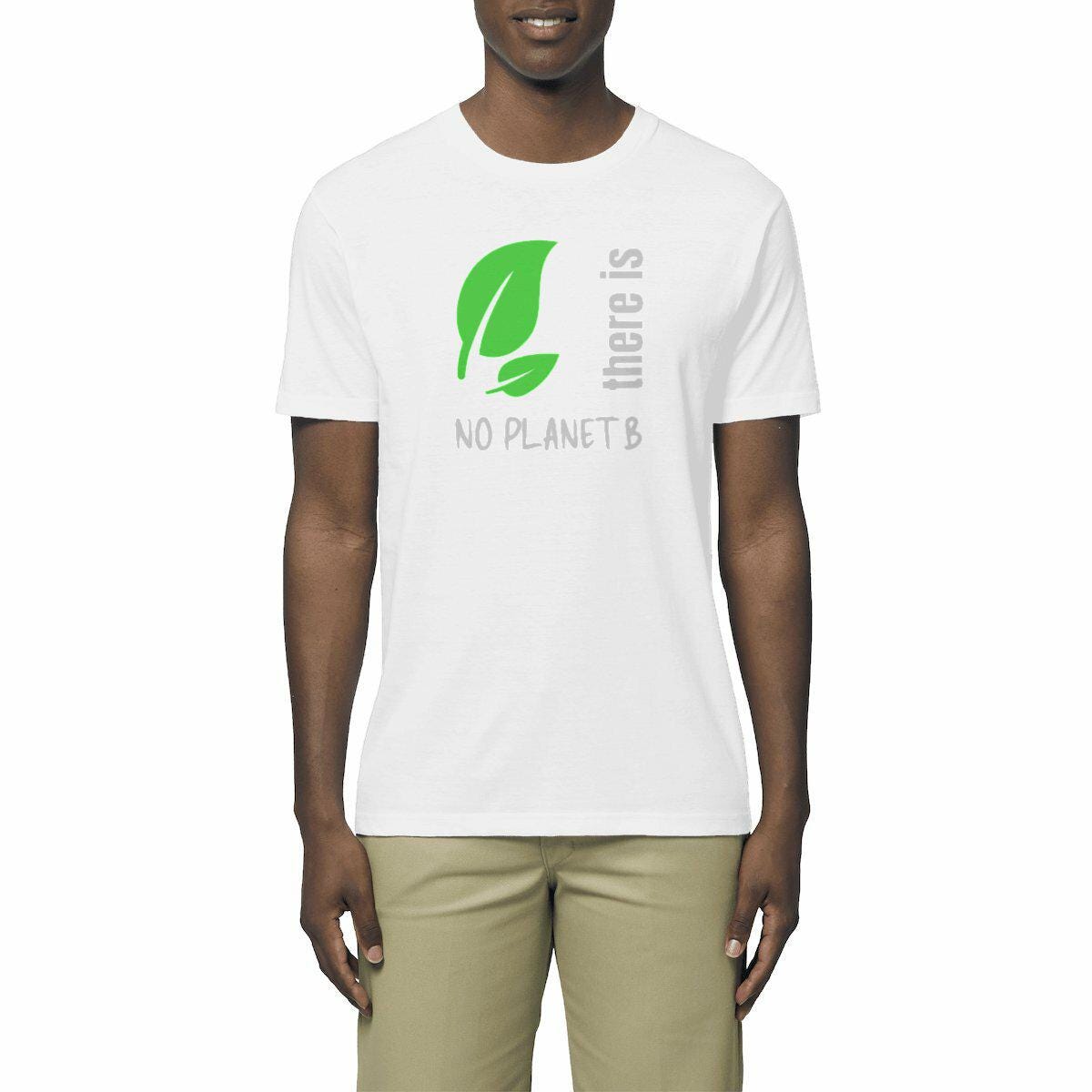 Light and Eco-responsible eco-chic T-shirt in 100% Organic Cotton - Unisex with Message "There is NO PLANET B" - Ideal for Gifts for Women, Men