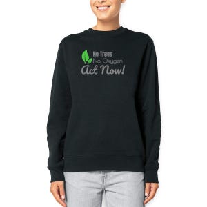 Organic and recycled unisex sweatshirt. No Trees, No Oxygen. Act Now!