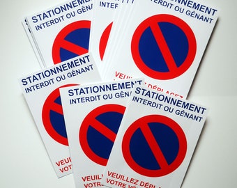 No parking stickers. Annoying parking stickers. Lots of 10, 20, 50 or 100. Decreasing prices. Deterrent stickers.