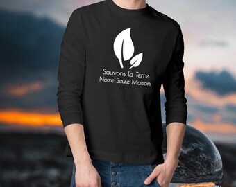 Ahorre la camiseta de la Tierra | Camiseta unisex | Camiseta manga larga | Algodón 100% | Camiseta sostenible | XS, S, M, L, XL, XXL