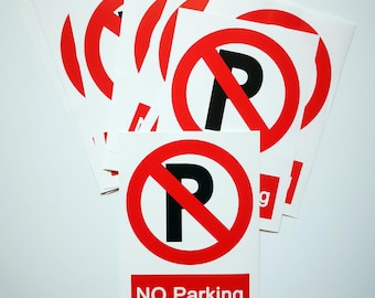 No parking stickers. Hard-to-remove stickers. Parking Violation Stickers Notice. Respect Parking Regulations. Improperly Parked Car