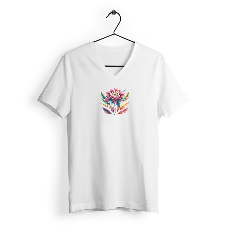 T-shirt bio femme col v