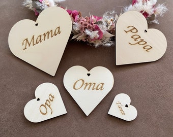 Holzherz mit Gravur / Herz aus Holz / graviert / personalisiert / verschiedene Größen / Geschenk / Liebe / Hochzeit / Trauer / Beerdigung