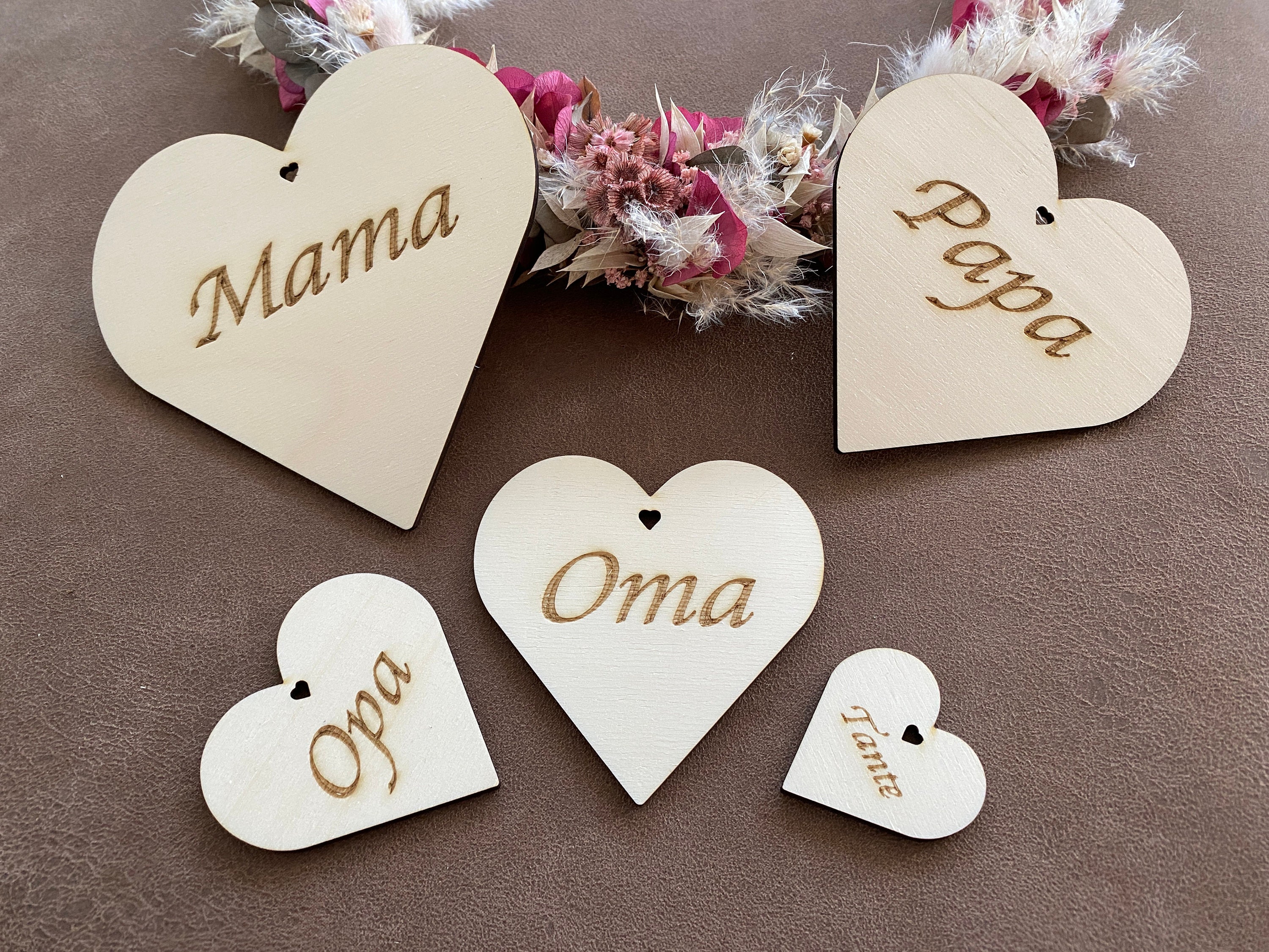 Holzherz mit Gravur / Herz aus Holz / graviert / personalisiert