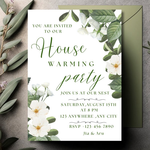 House Warming Invitation Printable New Home Open House Party Invite Editable Template