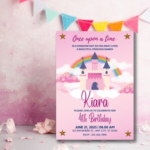Princess Invitation, Princess Birthday Invitation, Princess Party, Birthday Party, Princess Party Invite, EDITABLE, INSTANT DOWNLOAD