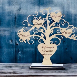 Albero della vita/Albero della famiglia con cuori Download istantaneo -taglio e incisione laser dimensioni 3mm-4mm- tipo di file:  dxg svg