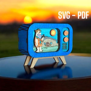 Scatola Portasigarette "Tv Secret weed Box" File digitale (svg dxf): PROGETTO 4mm PRONTO al taglio laser, incastri perfetti TESTATO 100%