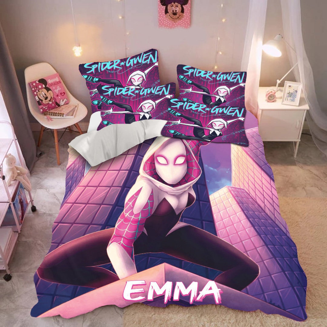 Personalized Spider Gwen Bedding Set Spider Gwen Birthday Etsy