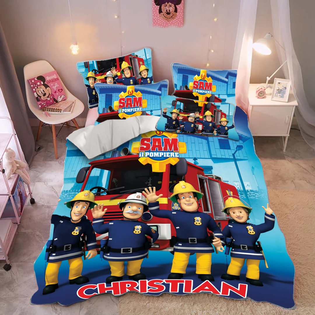 Personalized Fireman Sam Bedding Set Fireman Sam Birthday Etsy