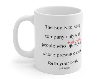 Stoic Philosophy Coffee Mug, Epictetus Quote Cup, Inspirational Ceramic Drinkware, Motivational Gift for Philosophy Lovers