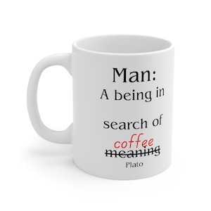 Philosophy Lover Gift, 11 oz Ceramic Coffee Mug, Plato Inspired, Greek Philosopher, Intellectual Mug