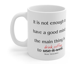 Tasse d’amoureux du café, tasse à café philosophique, tasse conversationnelle philosophique, tasse drôle, tasse pleine d’esprit, étudiant en philosophie, cadeau de philosophie