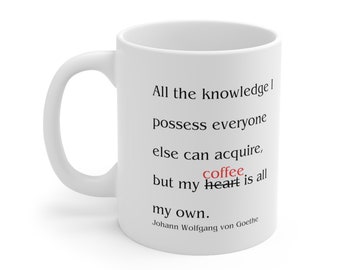 Johann Wolfgang von Goethe Tasse à café inspirée, tasse en céramique de 11 oz, cadeau pour les amateurs de philosophie et de café