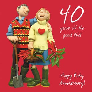 40th Ruby Wedding Anniversary Card