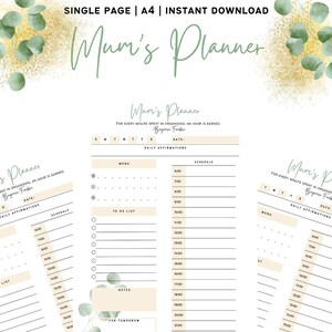 Mum&#39;s Planner, Mum&#39;s To Do List, Mum&#39;s Job List, Daily Planner Printable, Digital Planner, Printable Planner, Daily To Do List