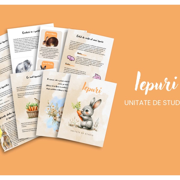 Iepuri | Unitate de Studiu | Studiu Natură | Anatomia Unui Iepure | Paște | Activități de Primăvară | Homeschooling | DIGITAL DOWNLOAD